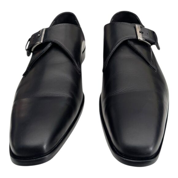 Massimo Matteo Tuscany Single Monk Black Men’s 9M All Leather Dress Shoes main image 9